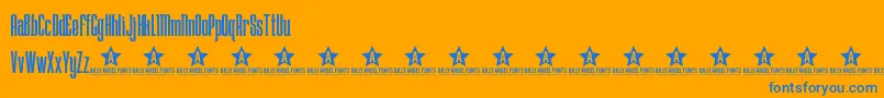 Lostw Font – Blue Fonts on Orange Background