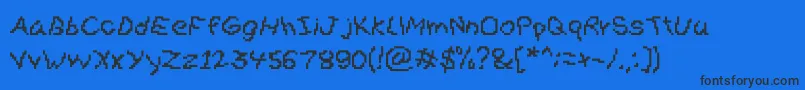 Gibberesque Font – Black Fonts on Blue Background