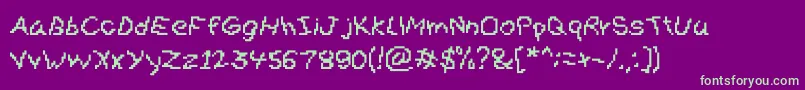 Gibberesque-fontti – vihreät fontit violetilla taustalla