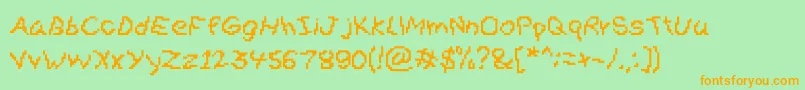 Gibberesque Font – Orange Fonts on Green Background