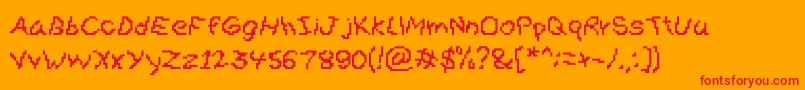 Gibberesque Font – Red Fonts on Orange Background