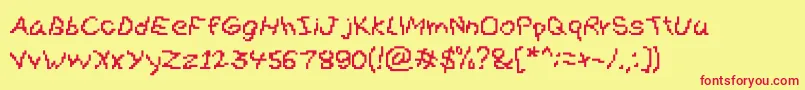 Gibberesque Font – Red Fonts on Yellow Background