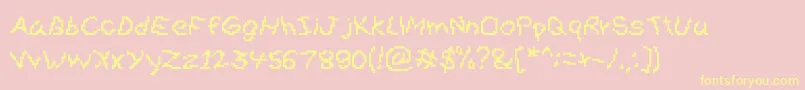 Gibberesque Font – Yellow Fonts on Pink Background