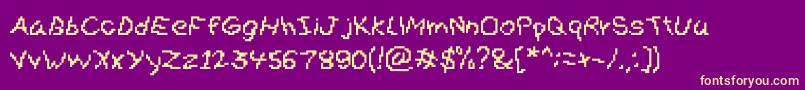 Gibberesque Font – Yellow Fonts on Purple Background