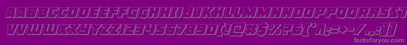 フォントLibertylegion3Dital – 紫の背景に灰色の文字