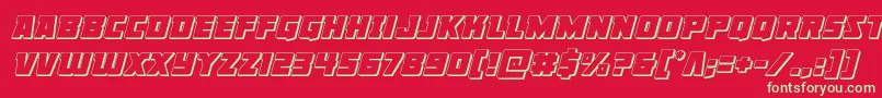 フォントLibertylegion3Dital – 赤い背景に緑の文字