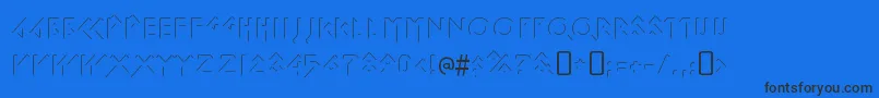 IomanoidShine-Schriftart – Schwarze Schriften auf blauem Hintergrund