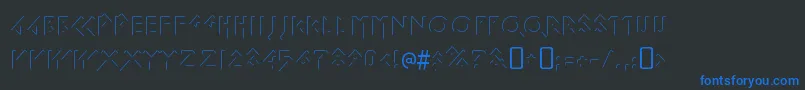 IomanoidShine Font – Blue Fonts on Black Background