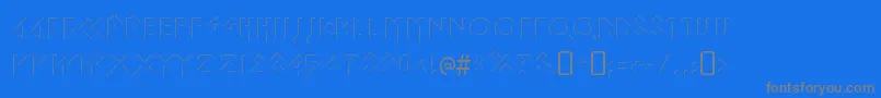 IomanoidShine Font – Gray Fonts on Blue Background