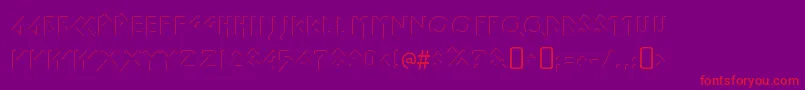 IomanoidShine-Schriftart – Rote Schriften auf violettem Hintergrund