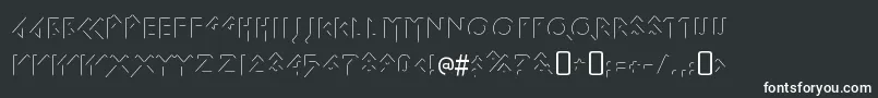 IomanoidShine-Schriftart – Weiße Schriften auf schwarzem Hintergrund