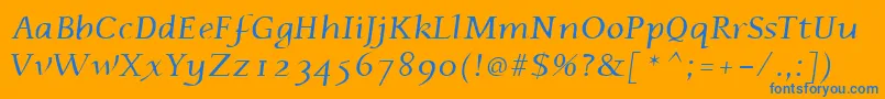 Phaedrus ffy-Schriftart – Blaue Schriften auf orangefarbenem Hintergrund