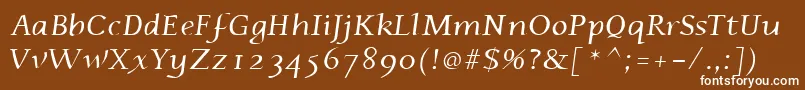 Phaedrus ffy-Schriftart – Weiße Schriften auf braunem Hintergrund