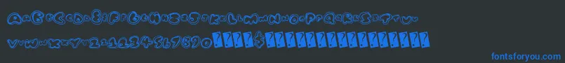 Tugboat Font – Blue Fonts on Black Background