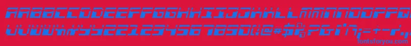 Phaserbanklaseri Font – Blue Fonts on Red Background