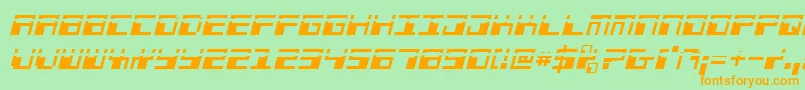 Phaserbanklaseri Font – Orange Fonts on Green Background