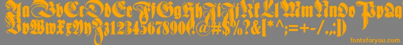 Schmale Anzeigenschrift Zier Font – Orange Fonts on Gray Background