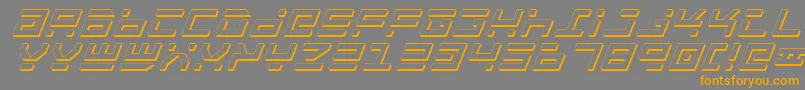 Rocktsi-Schriftart – Orangefarbene Schriften auf grauem Hintergrund