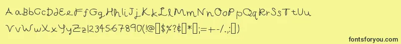 フォントCapellaCalligraphy – 黒い文字の黄色い背景