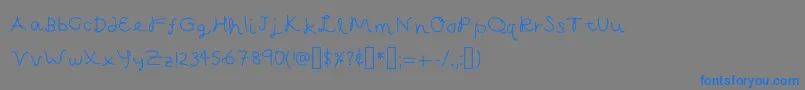 フォントCapellaCalligraphy – 灰色の背景に青い文字