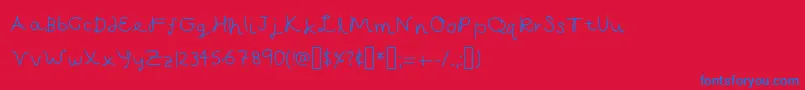 CapellaCalligraphy Font – Blue Fonts on Red Background