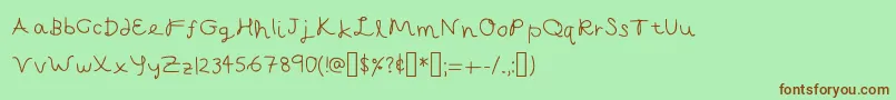 CapellaCalligraphy-fontti – ruskeat fontit vihreällä taustalla