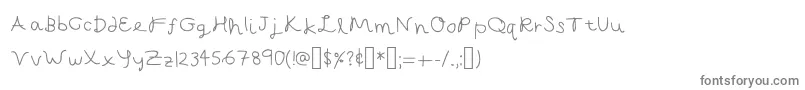 Fonte CapellaCalligraphy – fontes cinzas em um fundo branco