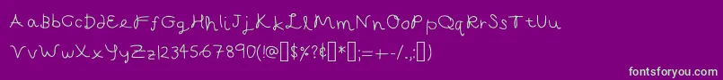 Czcionka CapellaCalligraphy – zielone czcionki na fioletowym tle