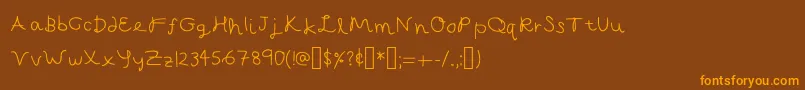 Шрифт CapellaCalligraphy – оранжевые шрифты на коричневом фоне