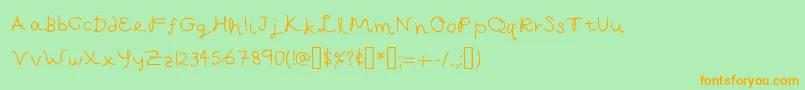 Czcionka CapellaCalligraphy – pomarańczowe czcionki na zielonym tle