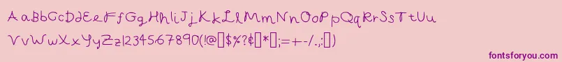 フォントCapellaCalligraphy – ピンクの背景に紫のフォント