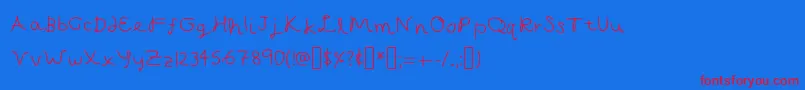 CapellaCalligraphy-fontti – punaiset fontit sinisellä taustalla