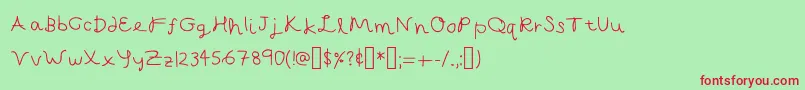 CapellaCalligraphy Font – Red Fonts on Green Background