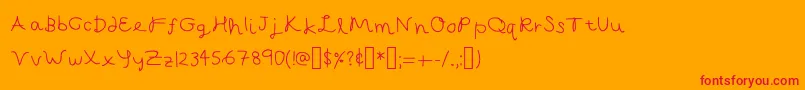 CapellaCalligraphy-fontti – punaiset fontit oranssilla taustalla