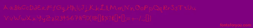 フォントCapellaCalligraphy – 紫の背景に赤い文字