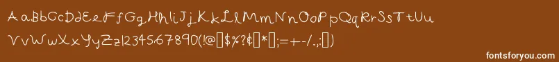 Fonte CapellaCalligraphy – fontes brancas em um fundo marrom