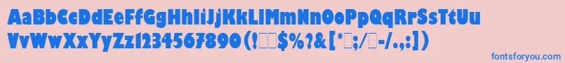 フォントGillKayoCondensedLetPlain.1.0 – ピンクの背景に青い文字