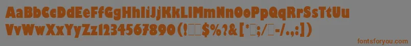 Fonte GillKayoCondensedLetPlain.1.0 – fontes marrons em um fundo cinza