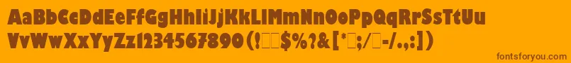 フォントGillKayoCondensedLetPlain.1.0 – オレンジの背景に茶色のフォント