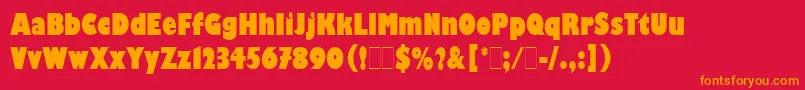 GillKayoCondensedLetPlain.1.0 Font – Orange Fonts on Red Background