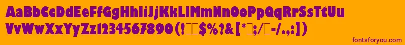 GillKayoCondensedLetPlain.1.0 Font – Purple Fonts on Orange Background