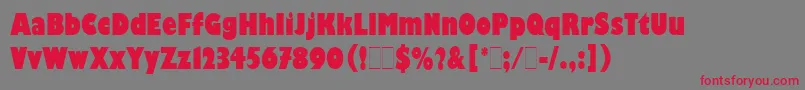 GillKayoCondensedLetPlain.1.0 Font – Red Fonts on Gray Background