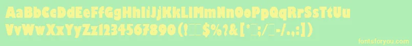 GillKayoCondensedLetPlain.1.0-Schriftart – Gelbe Schriften auf grünem Hintergrund