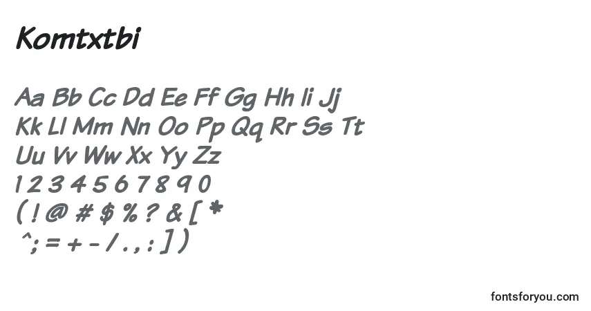 Schriftart Komtxtbi – Alphabet, Zahlen, spezielle Symbole