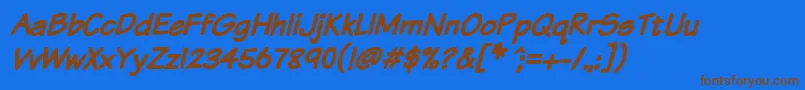 Komtxtbi Font – Brown Fonts on Blue Background