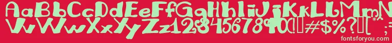 Juliana Font – Green Fonts on Red Background