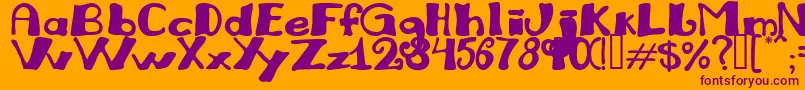 Juliana Font – Purple Fonts on Orange Background