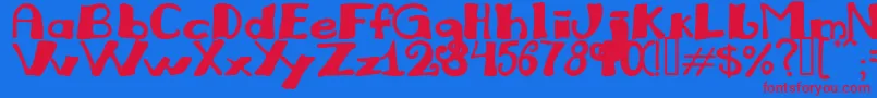 Juliana Font – Red Fonts on Blue Background