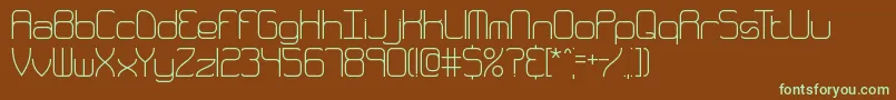 Quarthin-Schriftart – Grüne Schriften auf braunem Hintergrund