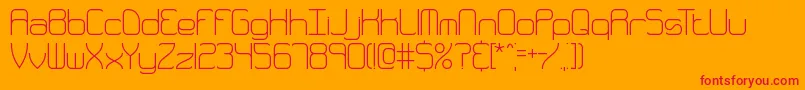 フォントQuarthin – オレンジの背景に赤い文字